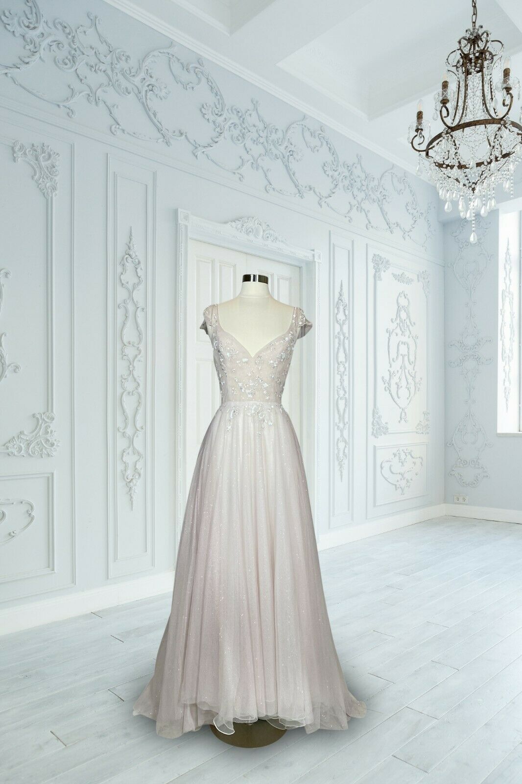 Hayley Paige Tulle 1861 Amour A line Gown Glitter Sequin Crystal Weddi MyDesignerly