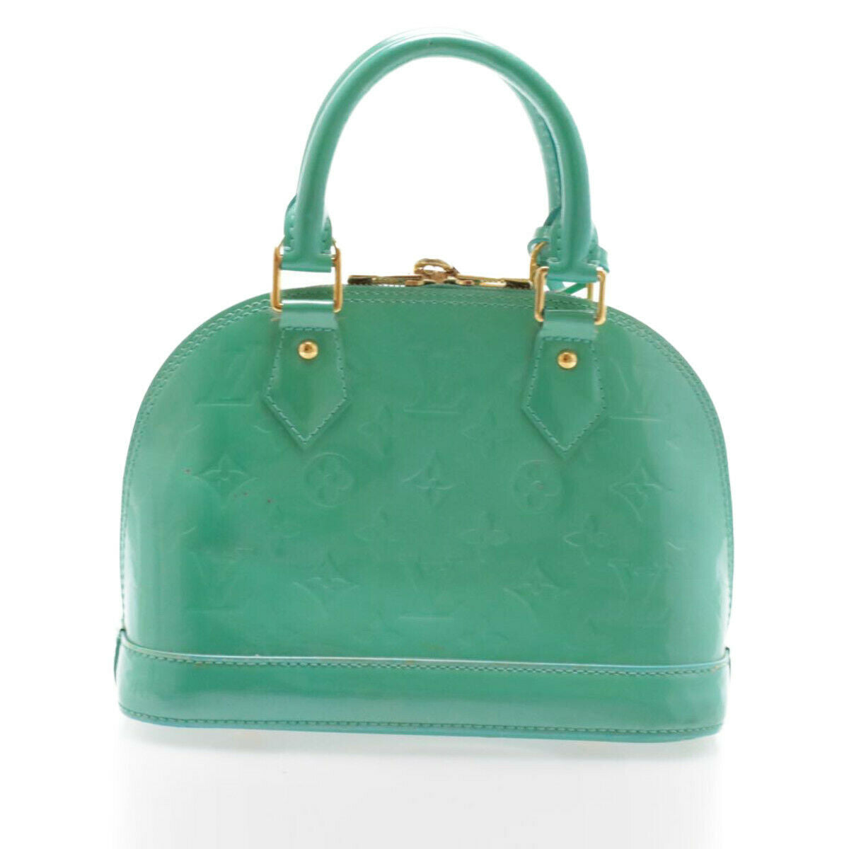 Louis Vuitton Alma Handbag Metallic Monogram Vernis with Leather
