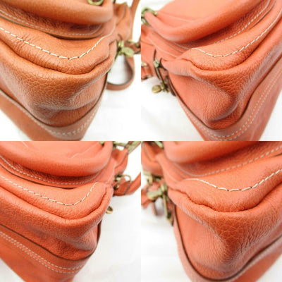 Chloe Paraty 2way shoulder hand bag leather Orange