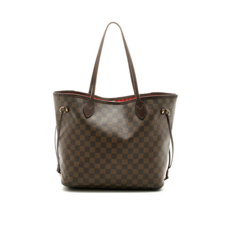 Louis Vuitton Neverfull Damier Ebene Mm Brown Canvas Tote