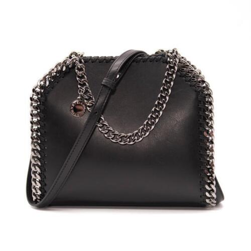 Stella McCartney Falabella Three Chain Faux Fur Bag in Black