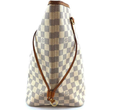 Louis Vuitton Neverfull Gm White Damier Azur Canvas Tote