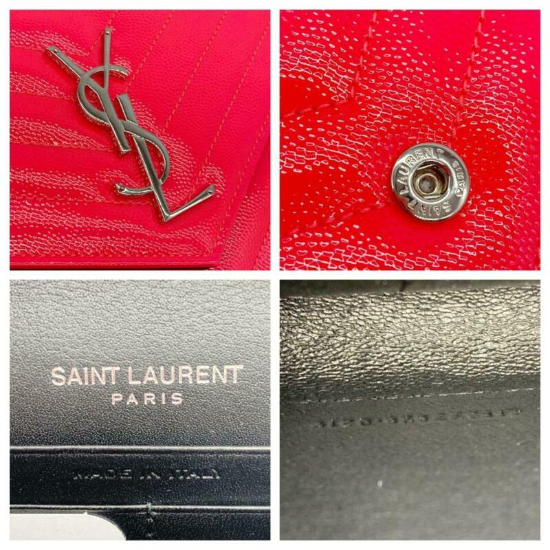 Saint Laurent Chain Wallet Medium Woc Neon Pink Patent Leather
