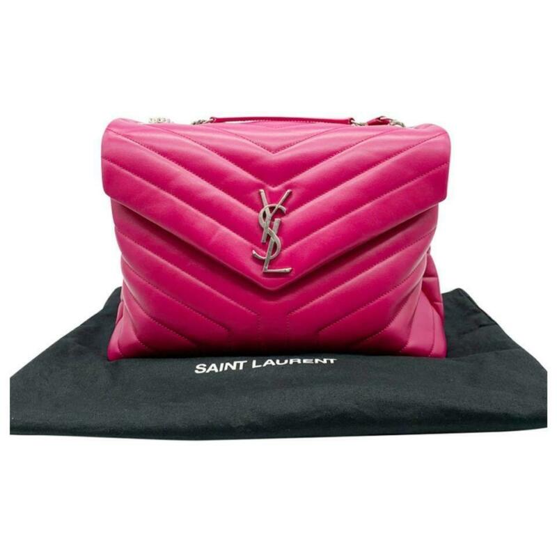 Saint Laurent Small Lou Lou Chain Strap Shoulder Bag in Pink