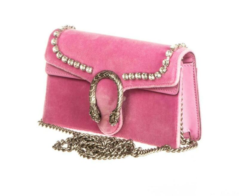 Gucci Dionysus Crystal Lined Super Mini Pink In Velvet