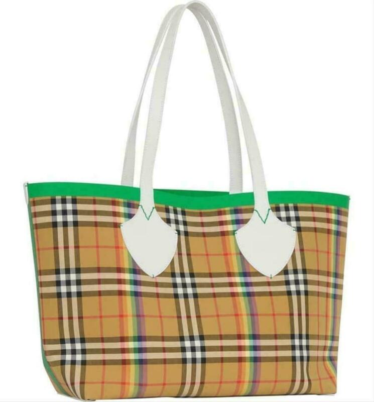 Shopper Checked Canvas Tote Bag in Multicoloured - Burberry
