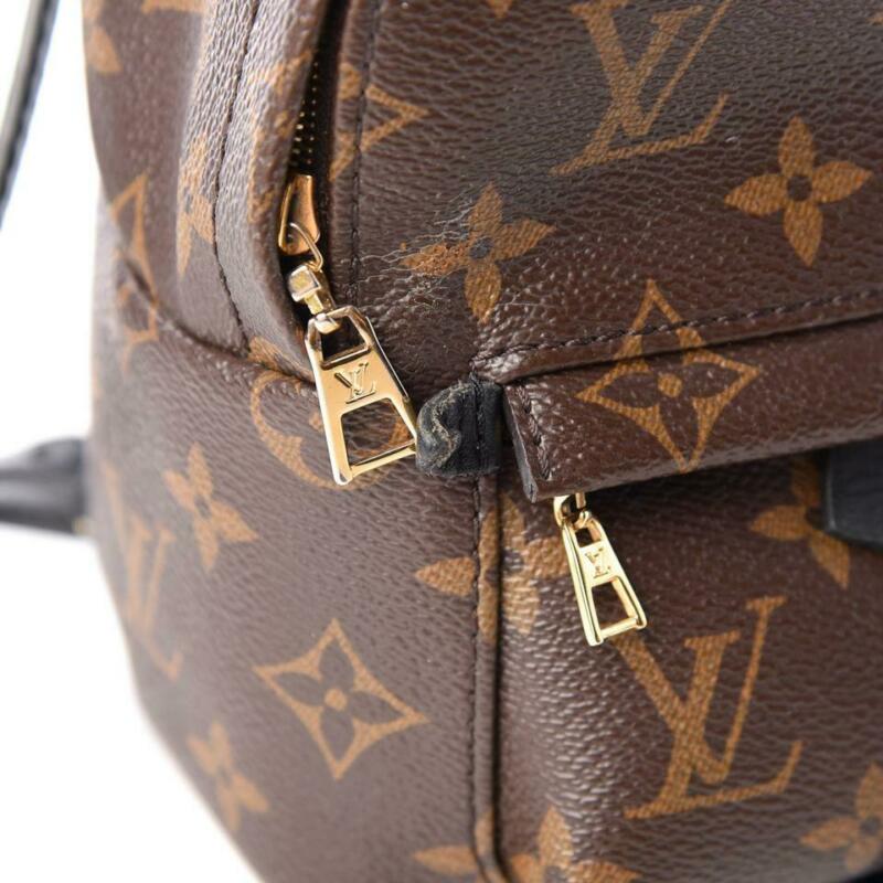Louis Vuitton Monogram Palm Springs Mini Backpack Brown Black Cowhide Trim  Bag