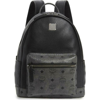 MCM Small Visetos Canvas Black Leather Backpack - MyDesignerly