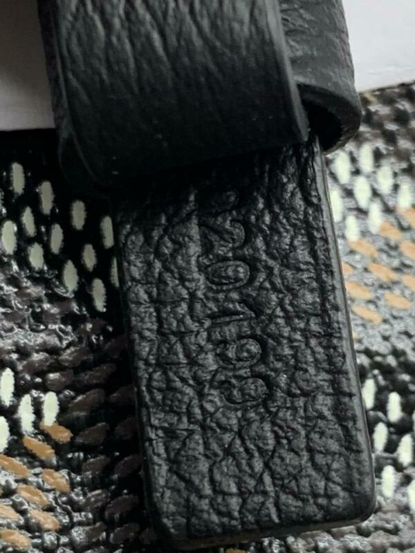Goyard Saint Louis PM Coated Canvas Leather Tote Bag Black Brown