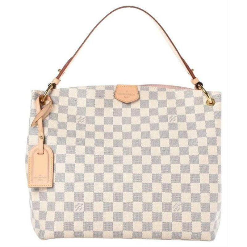 LV Damier Azur Graceful PM with Rose Ballerine Pink Lining in 2023