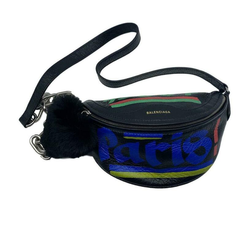 Balenciaga Paris Graffiti XXS Souvenir Belt Bag Black 