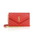 Saint Laurent Monogram Envelope Chain Wallet Matelasse Chevron New Red Leather