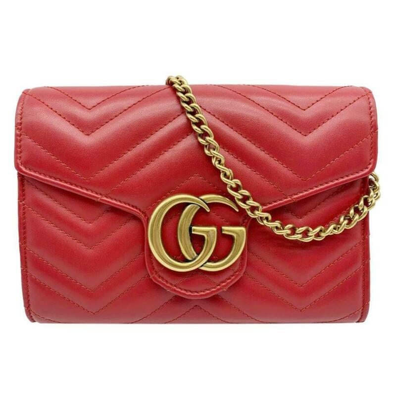 Gucci Calfskin Matelasse Mini GG Marmont Chain Bag Perfect Pink -  MyDesignerly