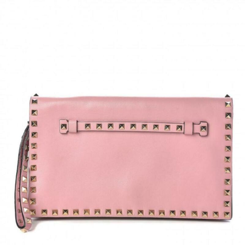 Valentino Clutch Rockstud Nappa Light Pink Leather Wristlet