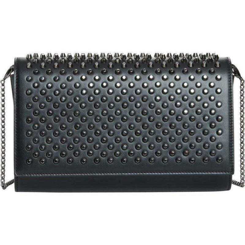 Christian Louboutin Clutch Paloma Spike Black Leather Shoulder Bag -  MyDesignerly