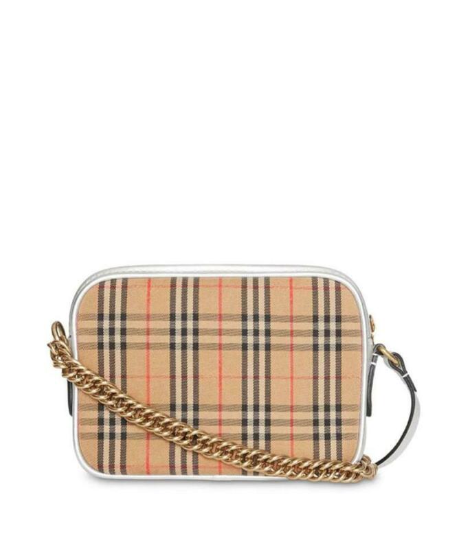 Vintage check link outlet crossbody camera bag