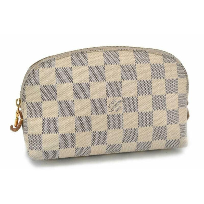 Louis Vuitton White Pouch Damier Azur Cosmetic Bag