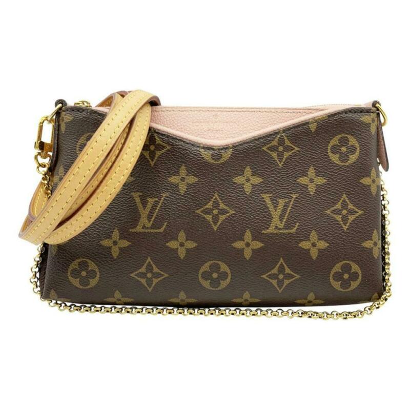 Louis Vuitton Pallas Clutch Rose Poudre Pink Monogram Canvas Shoulder Bag