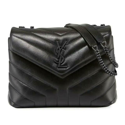 Saint Laurent Monogram Loulou Small Matelasse Matte Black Leather Shoulder Bag