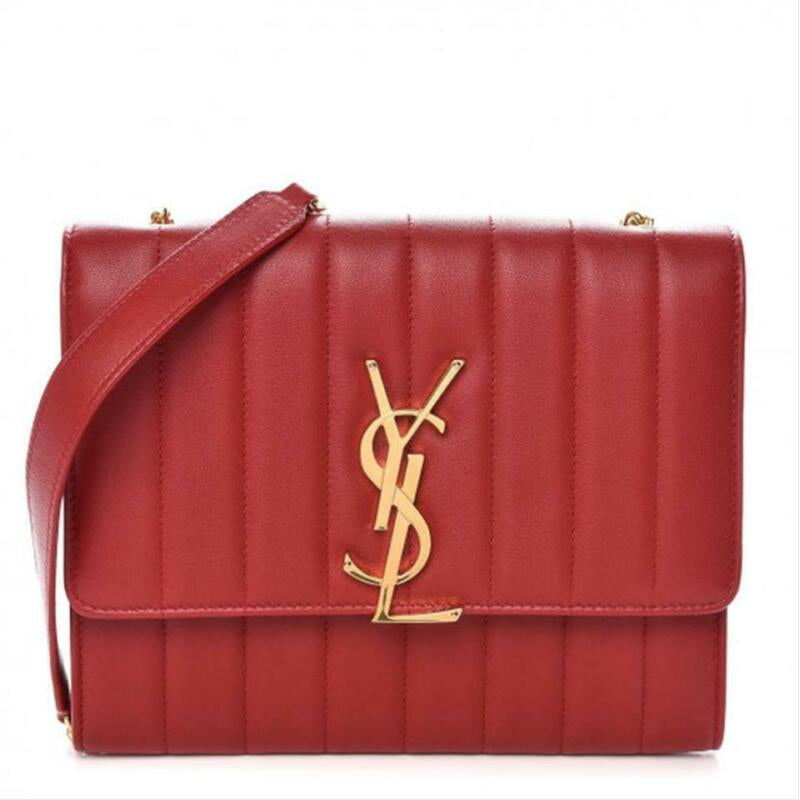 Saint Laurent Uptown Wallet On Chain Mini Leather Rouge Eros in Red