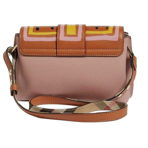 Burberry Pink Leather Small Medley Buckle Crossbody Bag For Sale