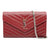 Saint Laurent Chain Wallet Medium Envelope Monogram Red Leather Cross Body Bag