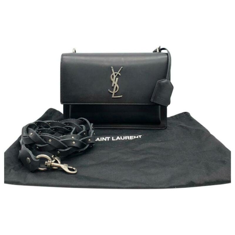 Saint Laurent Sunset Medium Monogram Ysl Crossbody Bag Black