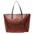 NEW MCM Top Zip Monogrammed Shopper Metallic Red Coated Canvas Tote $799