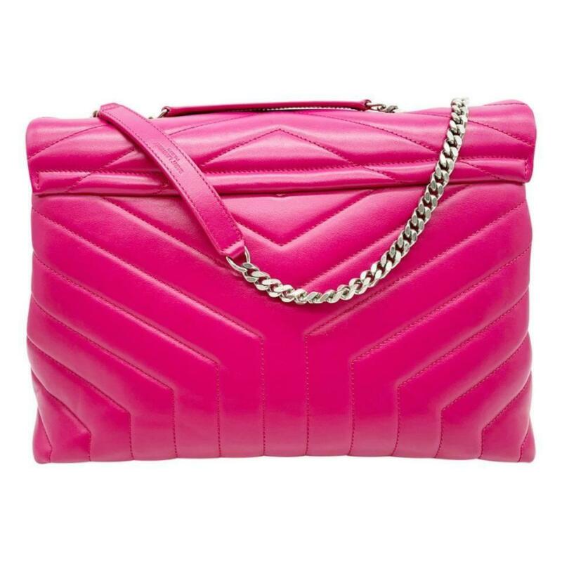 Saint Laurent Small Lou Lou Chain Strap Shoulder Bag in Pink