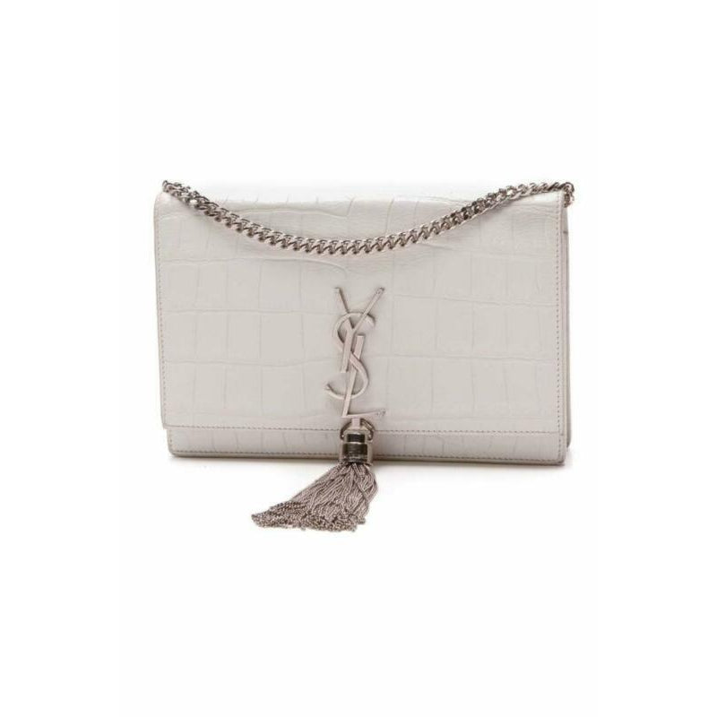 Saint Laurent Monogram Kate Chain Wallet Crocodile Calfskin Monogram Tassel