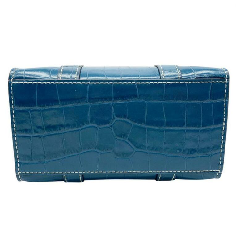 Marge Sherwood Vintage Brick Croc Embossed Leather Bag - Blue In Sky Blue  Croc