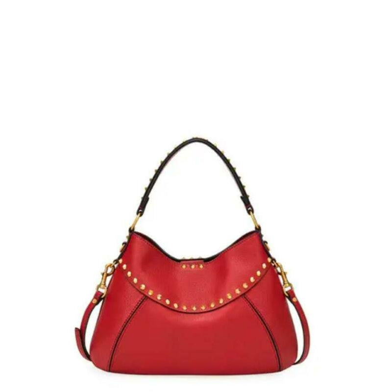 Valentino Small Twinkle Stud Rockstud Red Leather Shoulder Bag