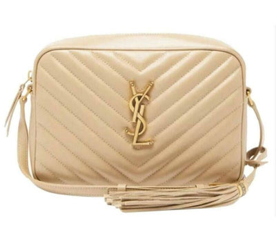 Saint Laurent Monogram Camera Lou Medium Quilted-leather Cross-body Beige