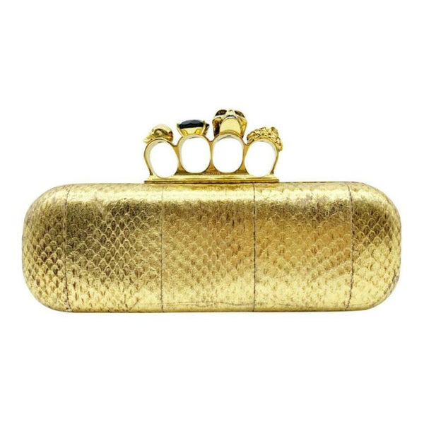 Christian Louboutin Clutch Mini Paloma Studded Glitter Gold Leather Sh -  MyDesignerly