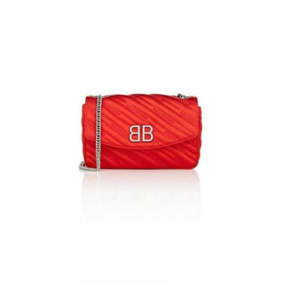 Balenciaga Round Quilted Jacquard Bb Wallet On A Chain Red Satin Cross -  MyDesignerly
