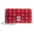 MCM Millie Visetos Wallet On A Chain Red Coated Canvas Cross Body Bag