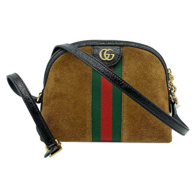 Gucci Ophidia Crossbody Linea Dragoni Small Chain Brown Suede Shoulder Bag