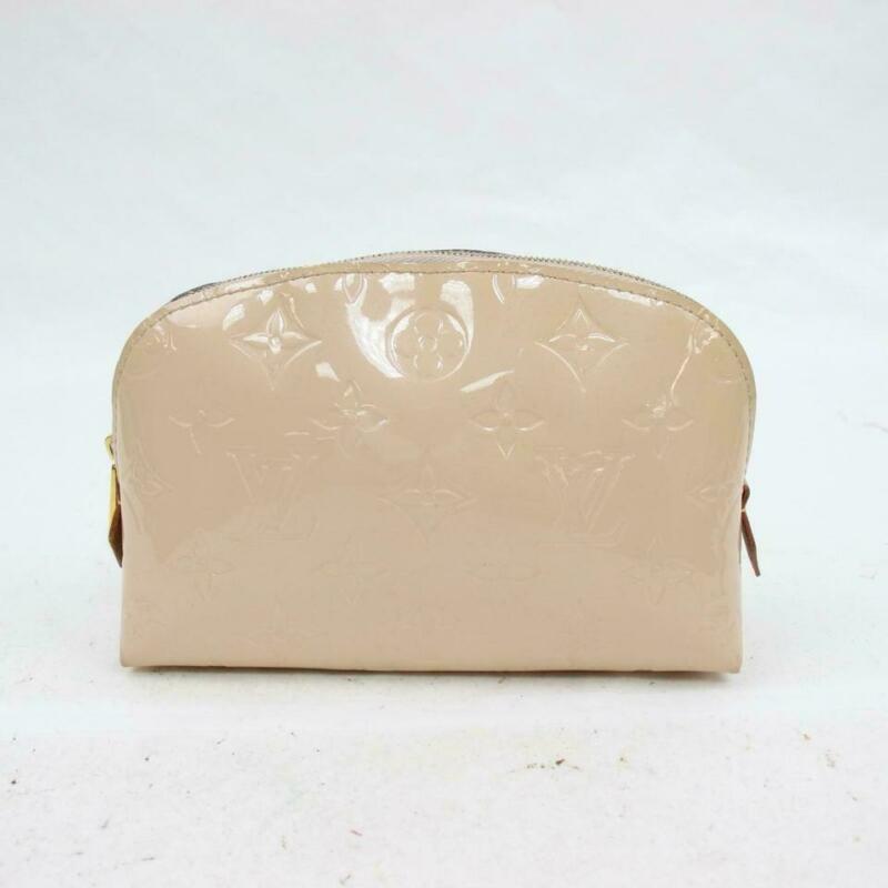 Louis Vuitton Pochette 2013 Vernis Cosmetic Cosmetique Makeup Case Beige Patent