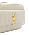 Saint Laurent Camera Vicky Matelasse White Lambskin Leather Shoulder Bag