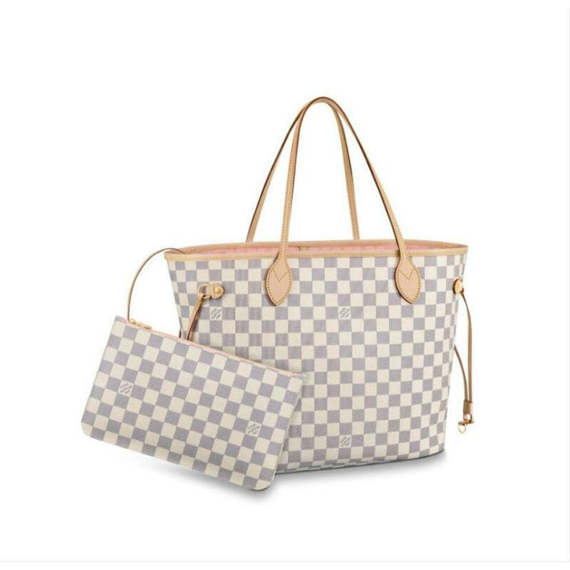 Louis Vuitton Neo Neverfull Damier Azur (Without Pouch) MM Rose Ballerine  Lining in Canvas/Vachetta with Brass - US