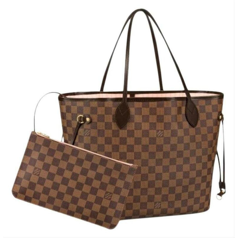 Louis Vuitton Brown Damier Ebene Coated Canvas Neverfull mm Gold Hardware, 2019 (Like New), Womens Handbag