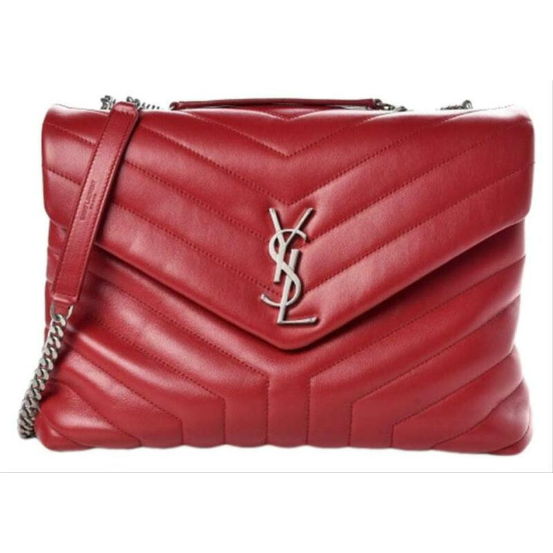 Saint Laurent Monogram Loulou Calfskin Matelasse Medium Monogram Chain Satchel