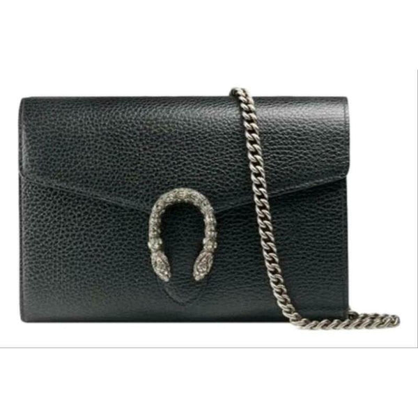 Gucci Dionysus Wallet on Chain Leather Mini Black