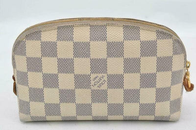 Louis Vuitton White Pouch Damier Azur Cosmetic Bag