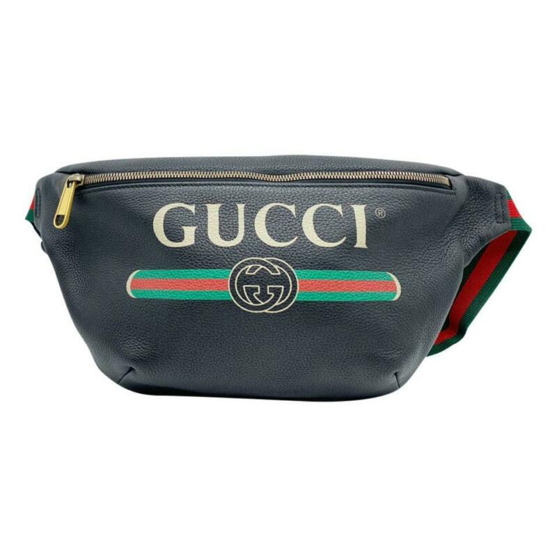 Gucci Belt Bum Retro Print Fanny Pack 80 Black Leather Messenger Bag -  MyDesignerly