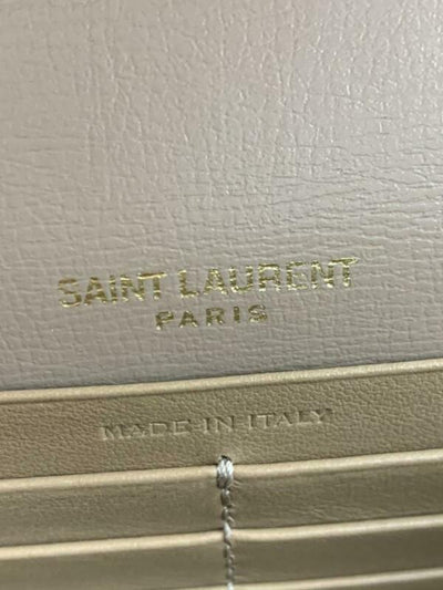 Saint Laurent Wallet on Chain Sunset Ysl Monogram Beige Leather