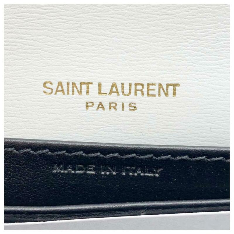 Saint Laurent Monogram Sunset Mini White Chain Black Leather Cross Bod -  MyDesignerly