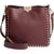 Valentino Hobo Small Rockstud Burgundy Leather Messenger Bag