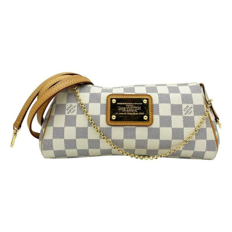 Louis Vuitton Pochette Eva White Damier Azur Canvas Cross Body Bag