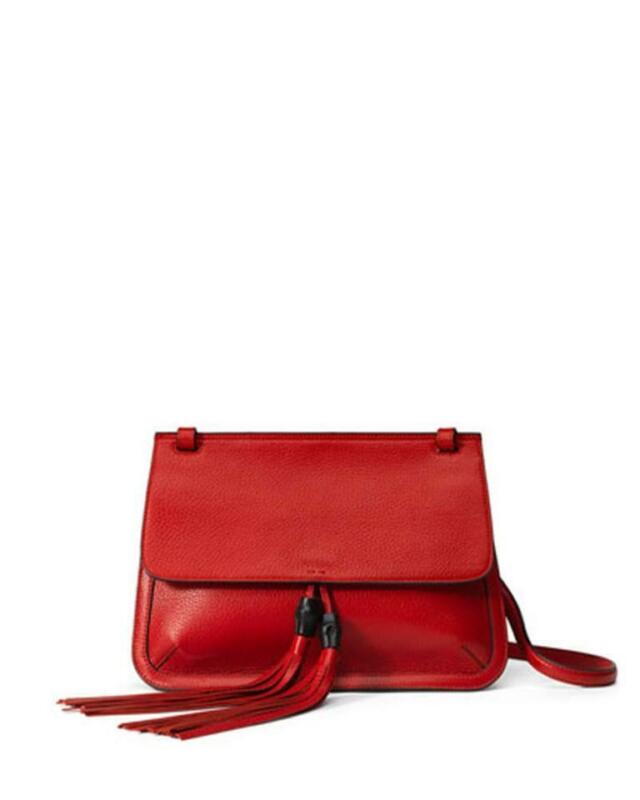 Red Gucci Bamboo Daily Satchel